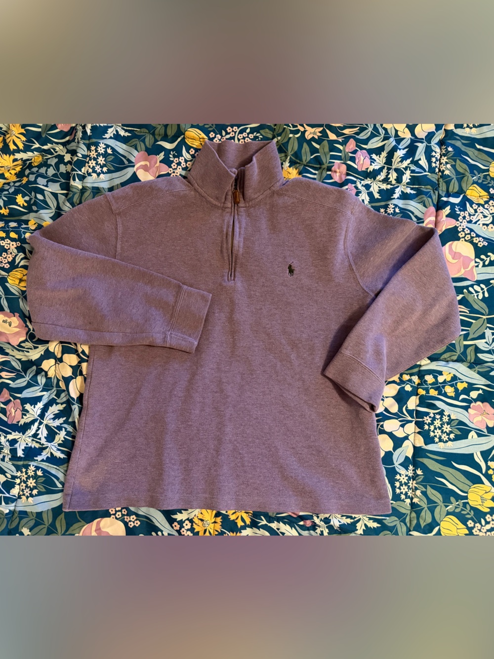 Polo by Ralph Lauren Vintage Purple Quarter-Zip Sweater- Size L